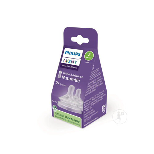 Philips Avent 2 Tétines Natural Response 0M+ Débit 2 Lent