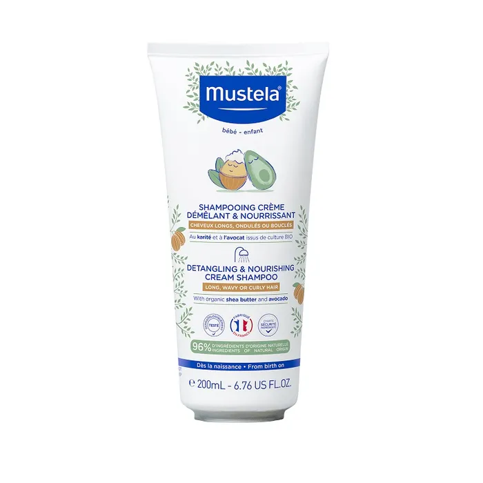 Mustela Shampoing Crème Démêlant et Nourrissant - Cheveux Bouclés, 200ml