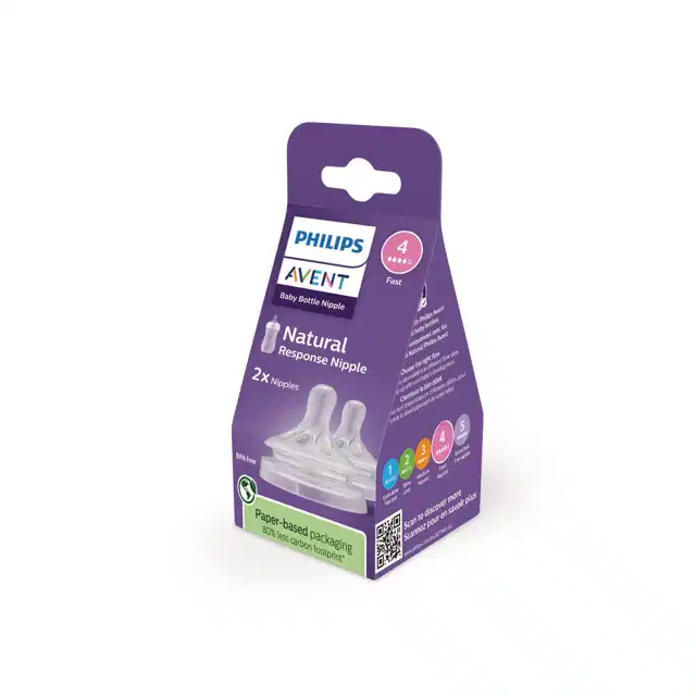 Philips Avent 2 Tétines Natural Response 3M+ Débit 4 Rapide