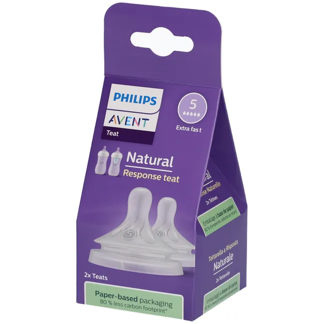 Philips Avent 2 Tétines Natural Response 6M+ Débit 5 Extra Rapide